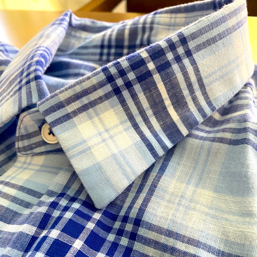 Zachary Prell blue plaid shirt